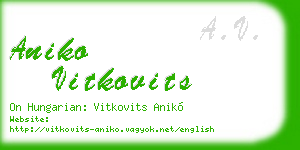 aniko vitkovits business card