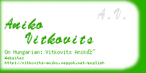 aniko vitkovits business card